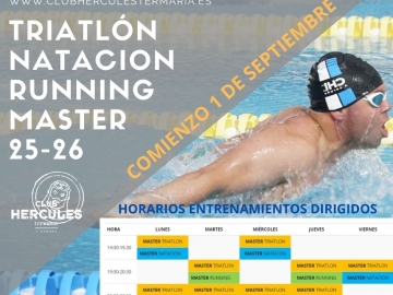 ENTRENAMIENTOS  DE TRIATLON, NATACION Y RUNNING MASTER 2025-2026. EMPEZAMOS TEMPORADA
